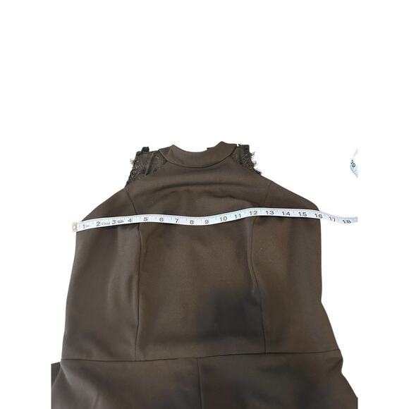 Lulus Black Halter‎ Lace Date Night Night Out Dressy Straight Leg Jumpsuit Large - Picture 7 of 10